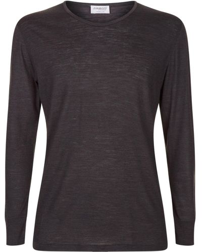 Zimmerli of Switzerland Wool And Silk Long-sleeved Top - Gray
