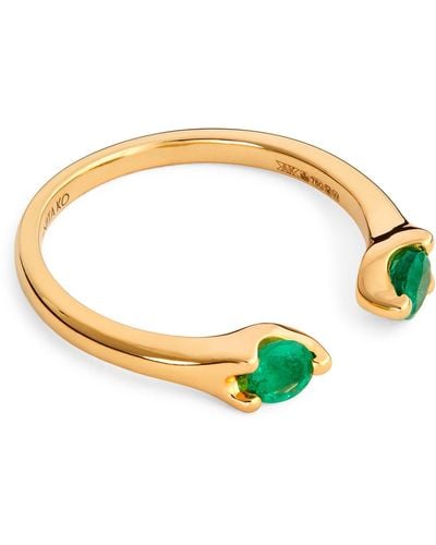 Anita Ko Yellow Gold And Emerald Orbit Ring (size 7) - Metallic