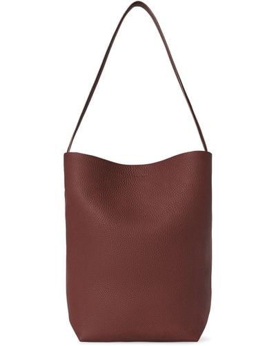 The Row Medium Leather N/s Park Tote Bag - Red