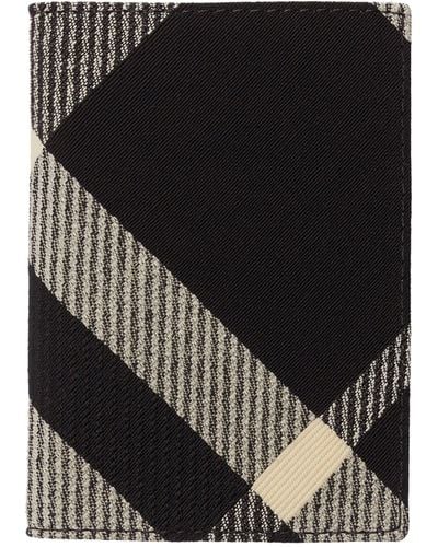Burberry Check Folding Card Holder - Black