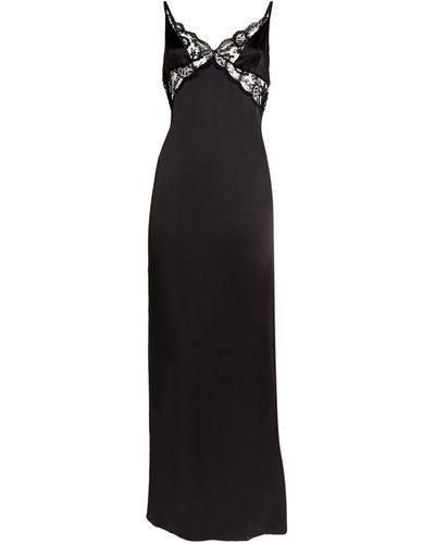 Gilda & Pearl Silk Lace-trim Rita Slip Dress - Black