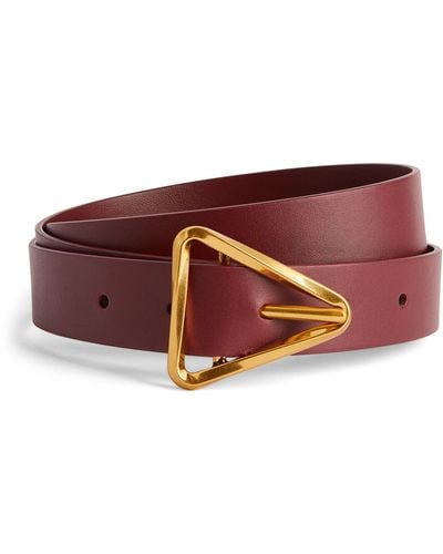 Bottega Veneta Leather Triangle Belt - Red