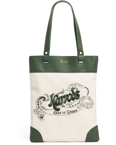 Harrods Embroidered Logo Tote Bag - Multicolor