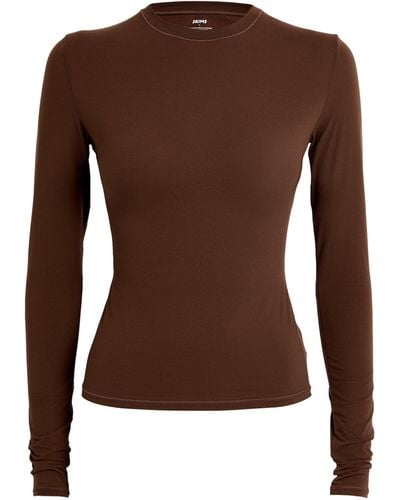 Skims Fits Everybody Long-sleeve T-shirt - Brown