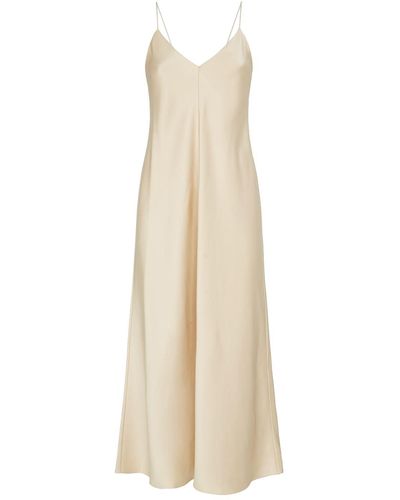The Row Guinevere Silk Slip Dress - Natural