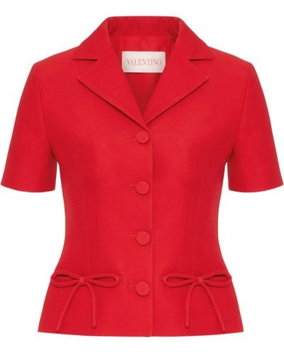 Valentino Garavani Virgin Wool-silk Shirt Jacket - Red