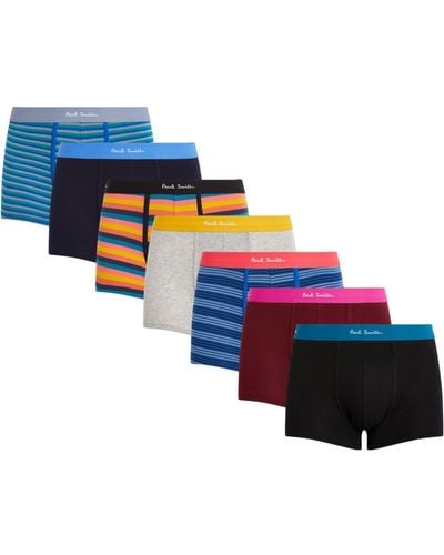 Paul Smith Organic-cotton Trunks (pack Of 7) - Blue