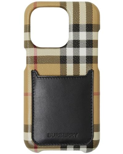 Burberry Check Iphone 14 Pro Case - Black