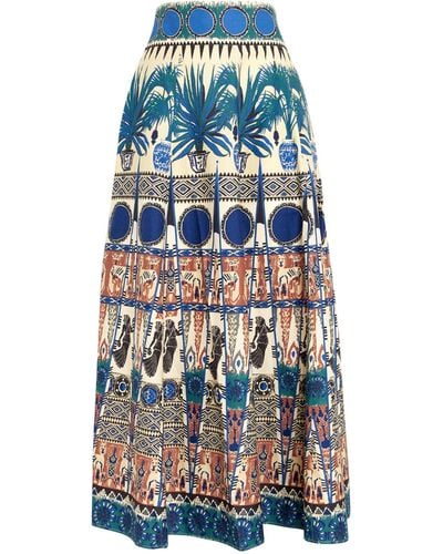 Emporio Sirenuse Emily Coptic Maxi Skirt - Blue
