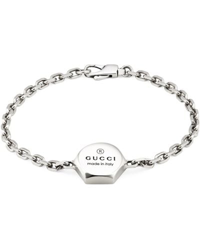 Gucci Sterling Silver Trademark Bracelet - Natural