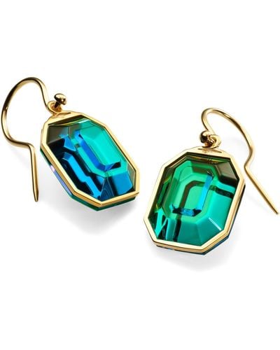 Baccarat Gold Vermeil And Crystal Harcourt Earrings - Blue