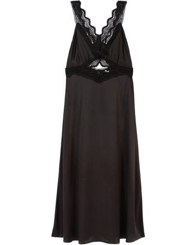The Kooples Silk Lace-trimmed Slip Dress - Black