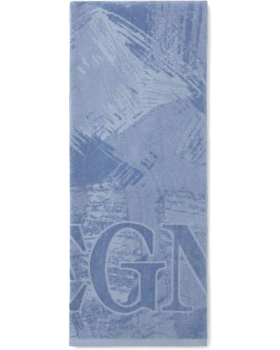 Zegna Logo Beach Towel - Blue