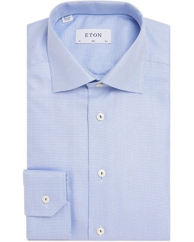 Eton Micro-pattern Slim-fit Shirt - Blue