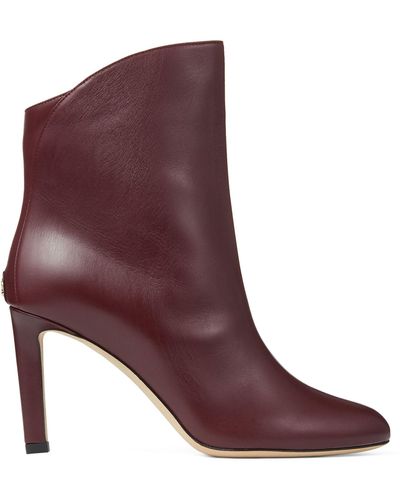 Jimmy Choo Karter 85 Leather Ankle Boots - Purple
