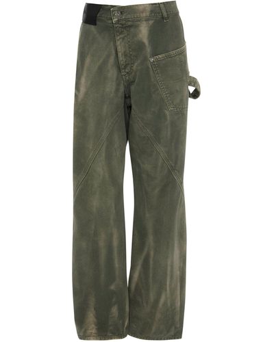 JW Anderson Twisted Jeans - Green