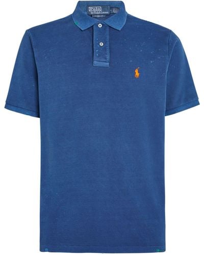 Polo Ralph Lauren Weathered Mesh Polo Shirt - Blue