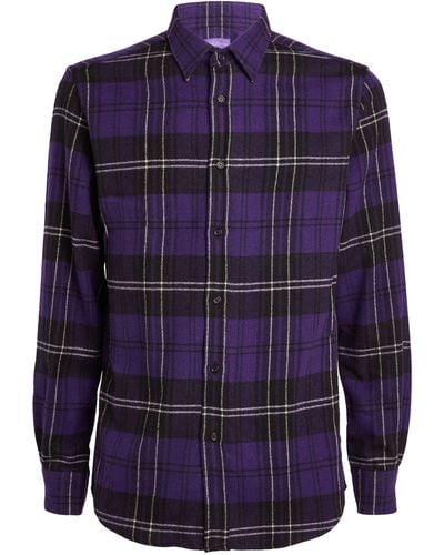 Ralph Lauren Purple Label Cashmere Check Shirt - Blue
