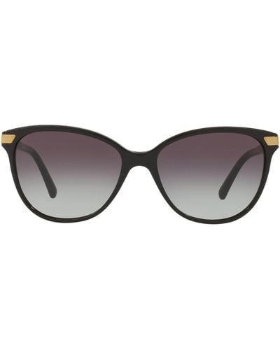 Burberry Icon Stripe Cat Eye Sunglasses - Gray