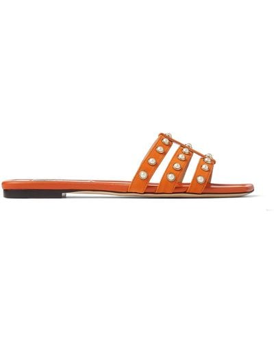 Jimmy Choo Leather Hazal Sandals - Orange