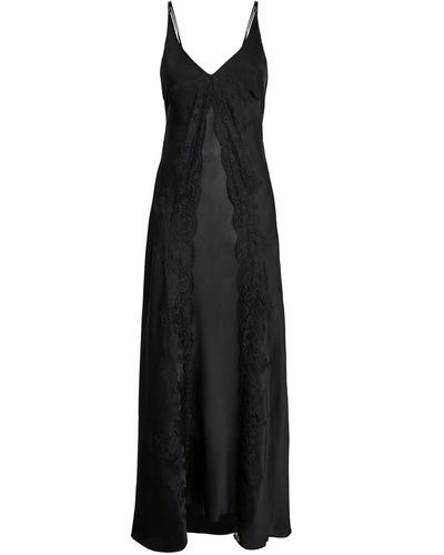 Carine Gilson Silk Double-layer Nightdress - Black
