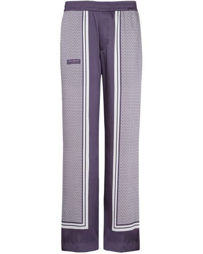Balmain Monogram Straight-leg Pants - Purple