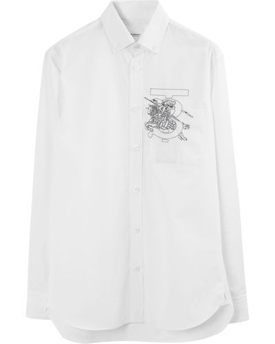 Burberry Fernley Monogram Ekd Cotton Shirt - White