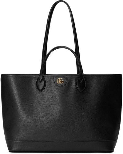 Gucci Medium Leather Ophidia Tote Bag - Black