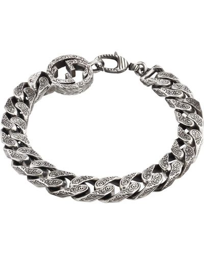 Gucci Sterling Silver Interlocking G Chain Bracelet - Metallic