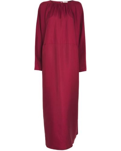 Asceno Silk Rhodes Midi Dress - Red