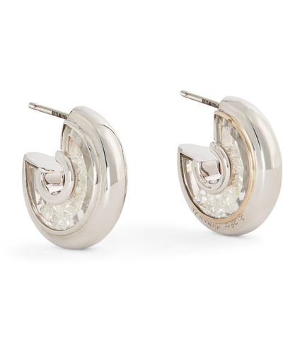 Moritz Glik White Gold And Diamond Jaci Shaker Hoop Earrings