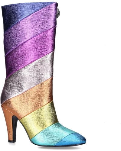 Kurt Geiger Leather Rainbow Kensington Boots - Purple
