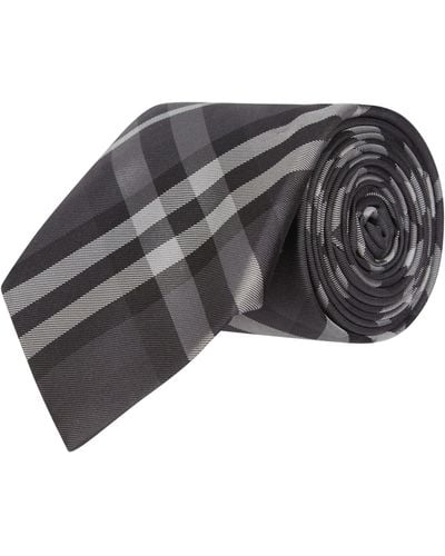 Burberry Silk Vintage Check Tie - Grey
