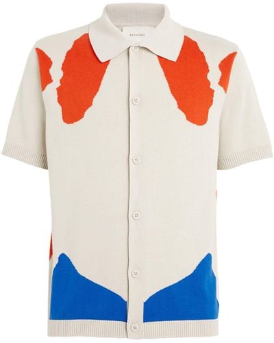 Limitato Cotton Printed Short-sleeve Shirt - Blue