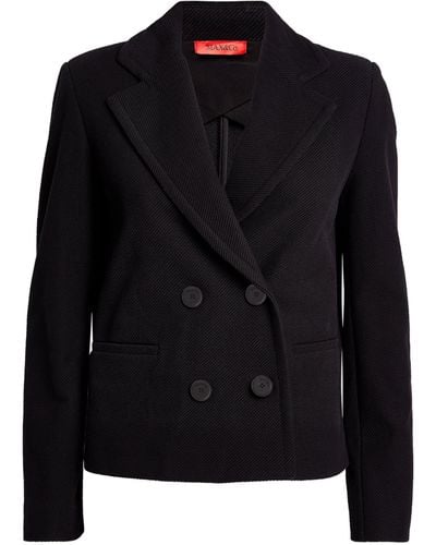 MAX&Co. Jersey Double-breasted Blazer - Black