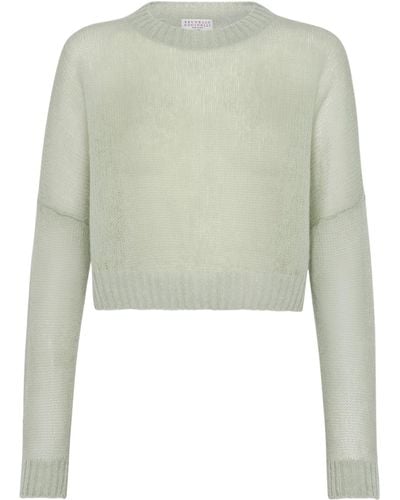 Brunello Cucinelli Wool-blend Semi-sheer Sweater - Green