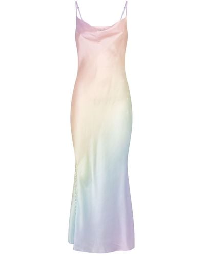 Olivia Rubin Lia Silk Pastel Midi Dress - Blue