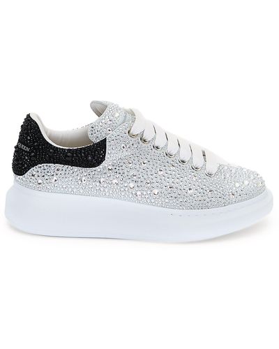 Alexander McQueen Leather Crystal-embellished Oversized Sneakers - Multicolour