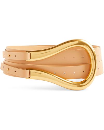 Bottega Veneta Leather Horsebit Double-strap Belt - Multicolor