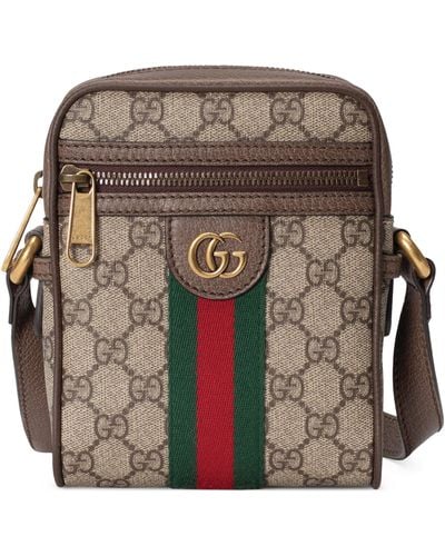 Gucci Canvas Ophidia Gg Shoulder Bag - Brown