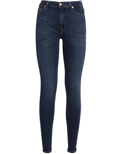 7 For All Mankind Slim Illusion High-waist Skinny Jeans - Blue