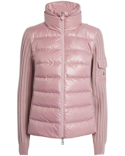 Moncler Wool Down-filled Cardigan - Pink