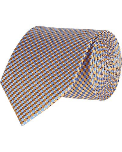 Eton Silk Geometric Tie - Yellow