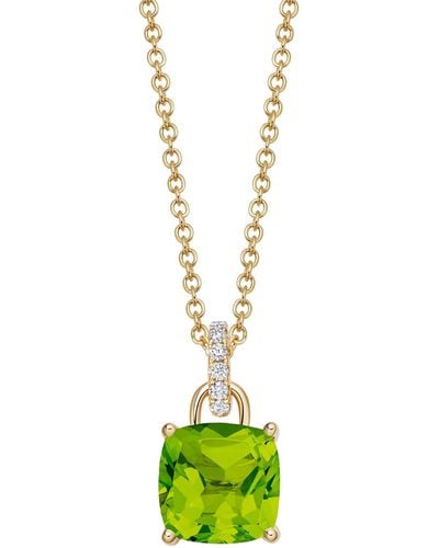 Kiki McDonough Yellow Gold, Diamond And Peridot Kiki Classics Pendant Necklace - Metallic
