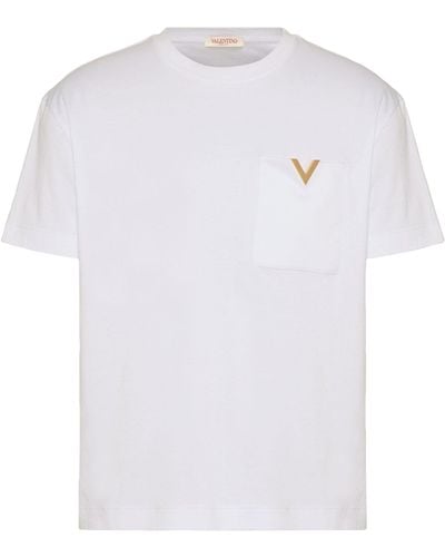 Valentino Cotton V-pocket T-shirt - White