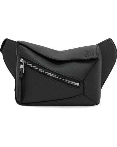 Loewe Mini Leather Puzzle Edge Belt Bag - Black