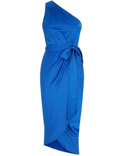 Ted Baker Gabie One Shoulder Drape Midi Dress - Blue
