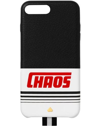Chaos Reflective Leather Iphone 7/8 Plus Cover - Black