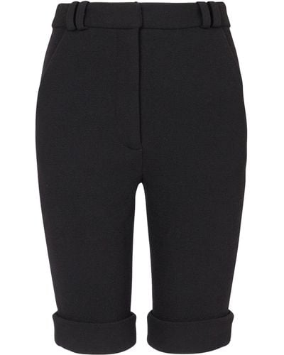 Balmain Wool-crepe Shorts - Black