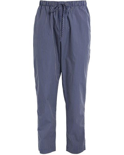 Hanro Cotton Pinstripe Pyjama Trousers - Blue